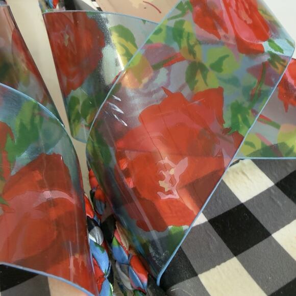 Betsey Johnson Selah Platform Sandals US 5/5.5 approx Floral Transparent Straps - Picture 8 of 12